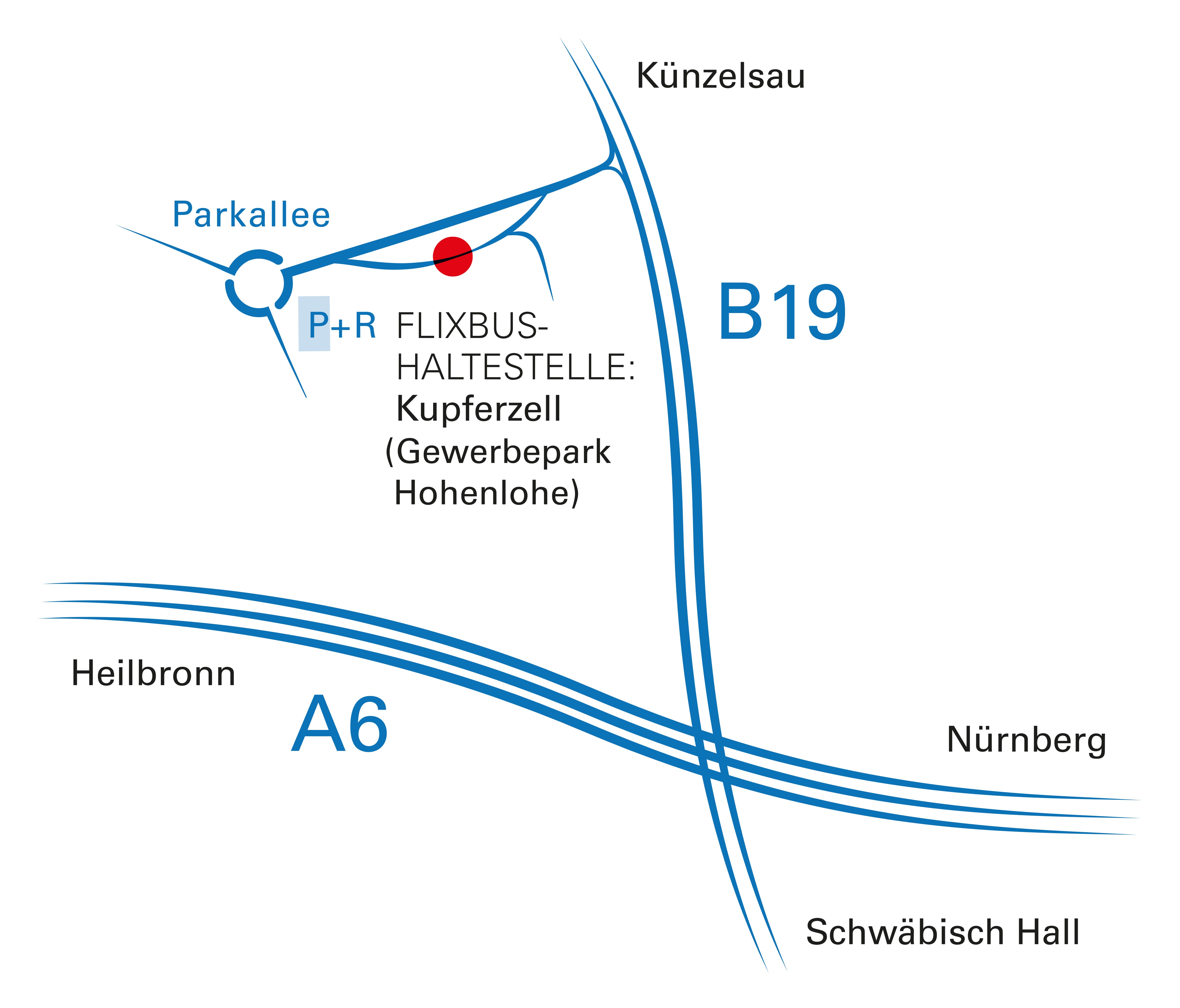 Lageplan Flixbus-Haltestelle